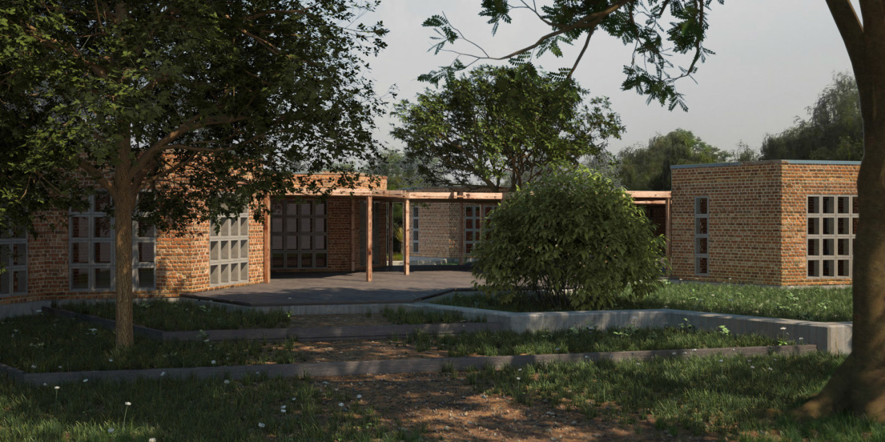 Front render of the Kinder Garden I designed for my MSc. Architectural Thesis