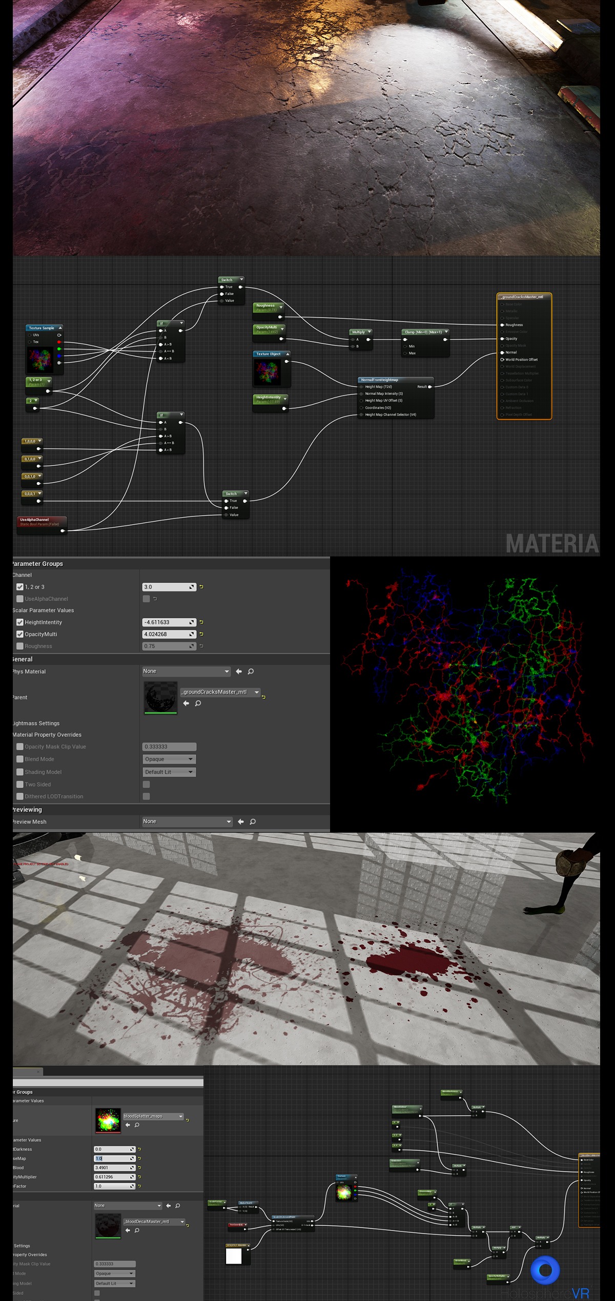 Detail of the shader I created for the ground cracks